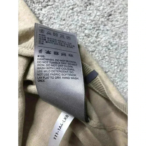 Kjus Sweater Pullover Large Kicki V-Neck Long Sleeves Beige Color Logo Sz L - Picture 8 of 10